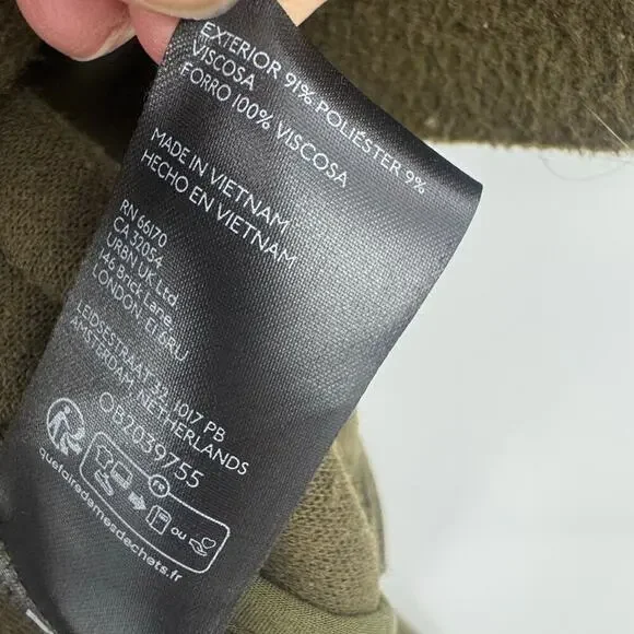 Free People Relaxed Fit Alma Longline Duffle Coat in Olive Oversized XS/ S NWT